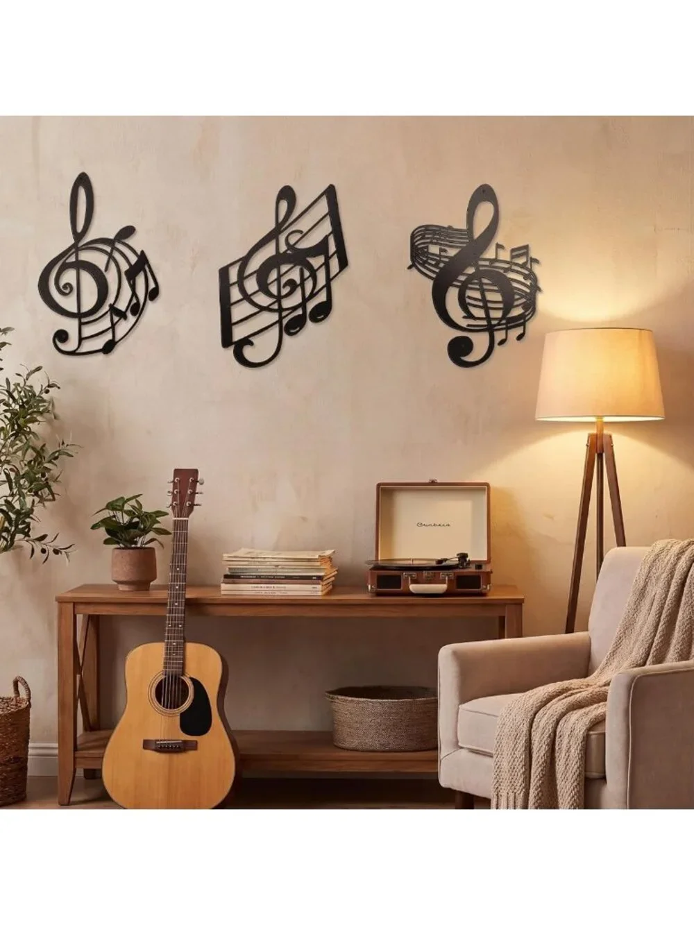3 Pcs Metal Musical Note Wall Art Decor - Perfect Gift for Music Lovers & Home